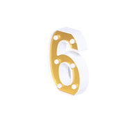 6" tall LED Lighted Gold Marquee Numbers