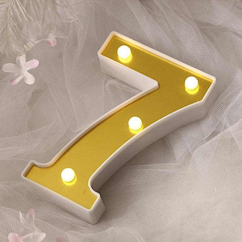 6" tall LED Lighted Gold Marquee Numbers