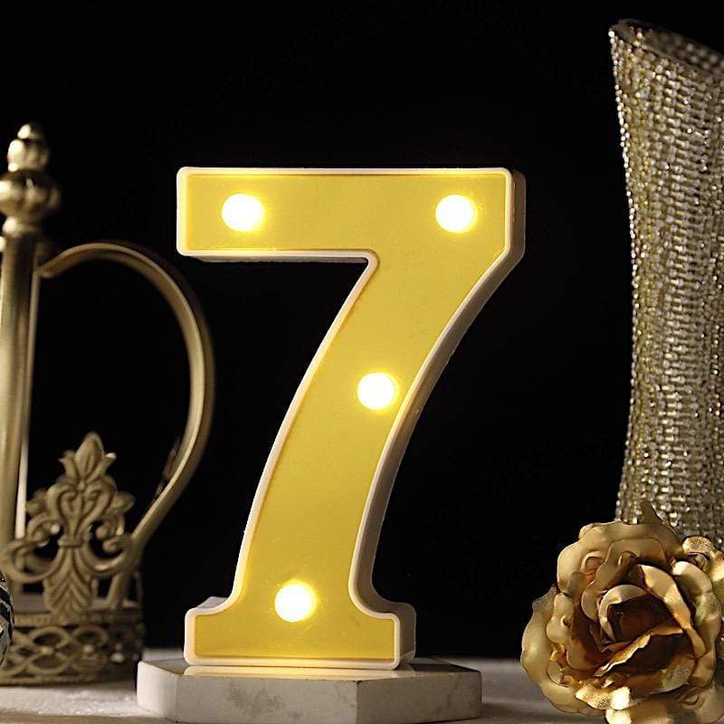 6" tall LED Lighted Gold Marquee Numbers