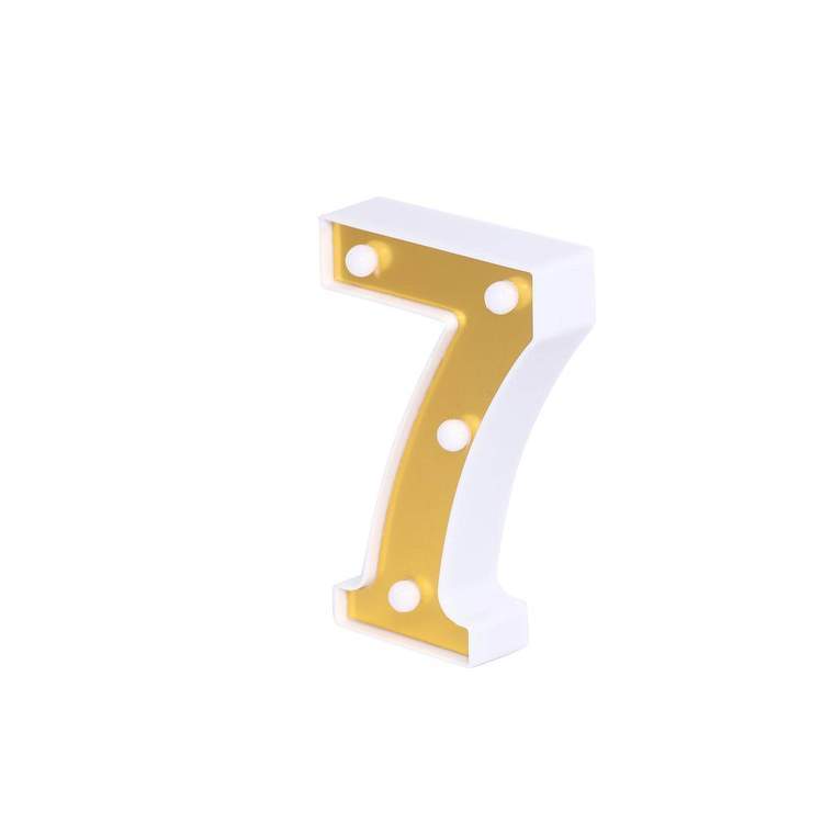 6" tall LED Lighted Gold Marquee Numbers