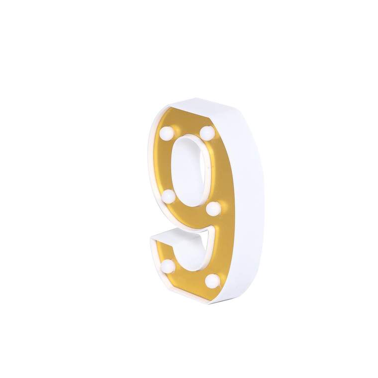 6" tall LED Lighted Gold Marquee Numbers