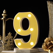 6" tall LED Lighted Gold Marquee Numbers