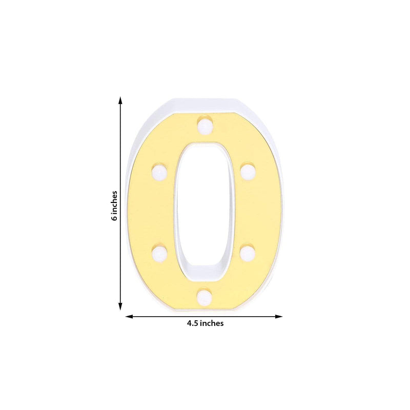 6" tall LED Lighted Gold Marquee Numbers