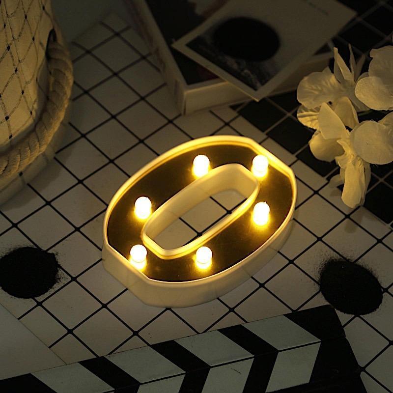 6" tall LED Lighted Gold Marquee Numbers