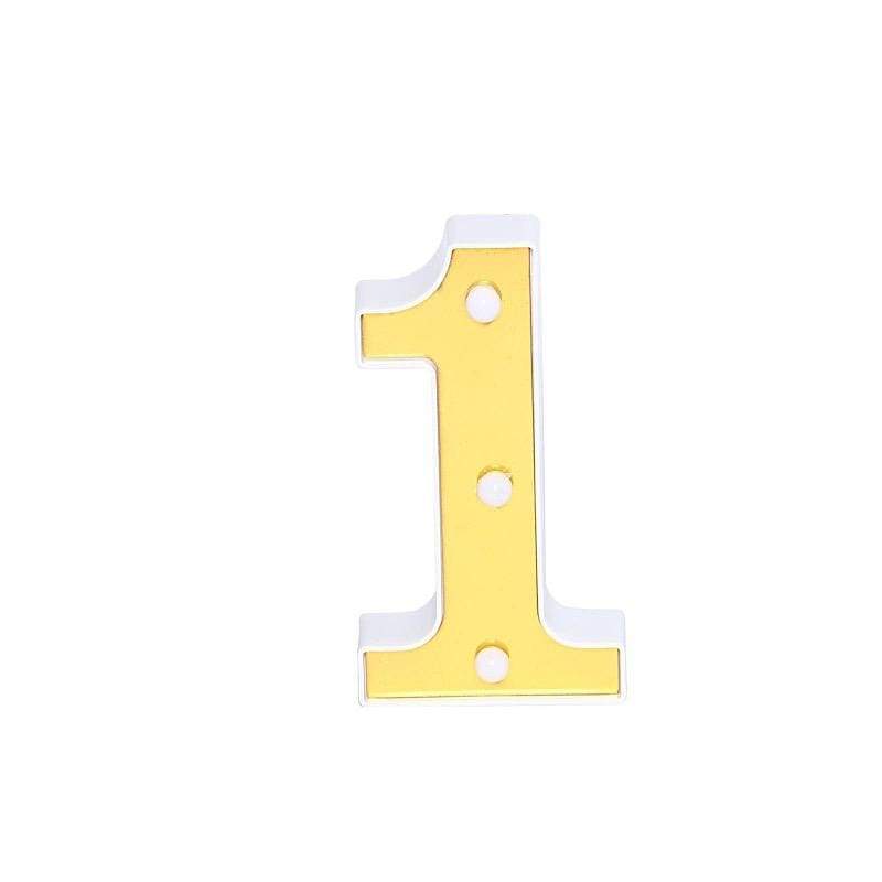 6" tall LED Lighted Gold Marquee Numbers WOD_METLTR03_6_1