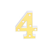 6" tall LED Lighted Gold Marquee Numbers WOD_METLTR03_6_4