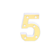6" tall LED Lighted Gold Marquee Numbers WOD_METLTR03_6_5