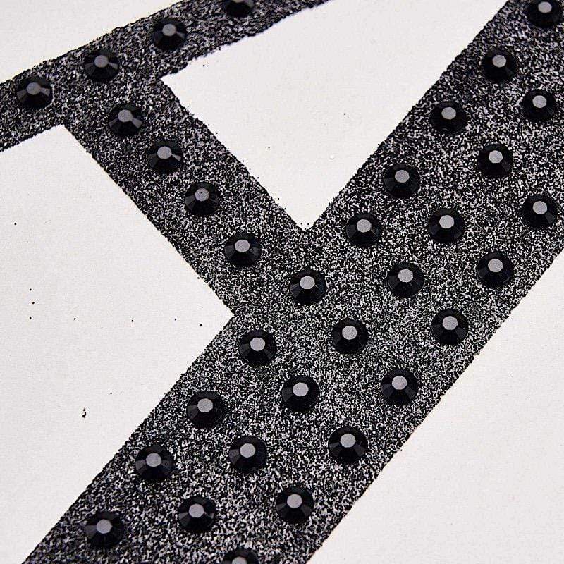 6" tall Letter Self-Adhesive Rhinestones Gem Sticker - Black