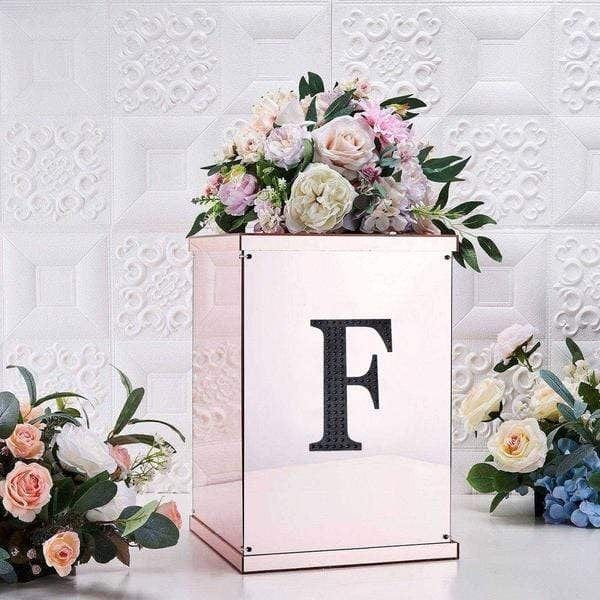 6" tall Letter Self-Adhesive Rhinestones Gem Sticker - Black