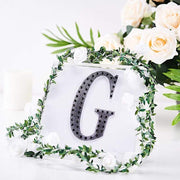 6" tall Letter Self-Adhesive Rhinestones Gem Sticker - Black