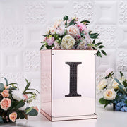 6" tall Letter Self-Adhesive Rhinestones Gem Sticker - Black