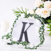 6" tall Letter Self-Adhesive Rhinestones Gem Sticker - Black