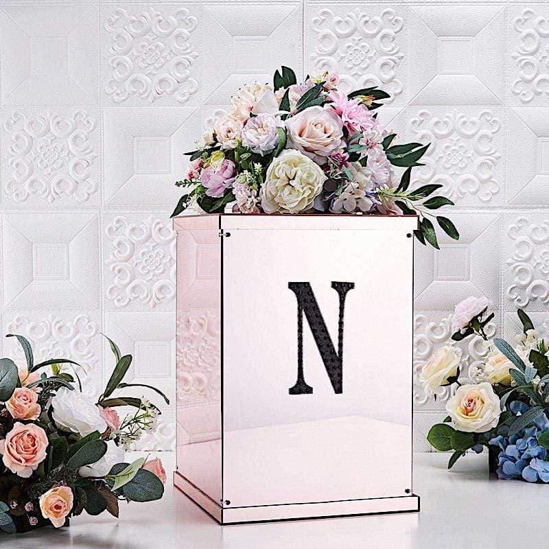 6" tall Letter Self-Adhesive Rhinestones Gem Sticker - Black