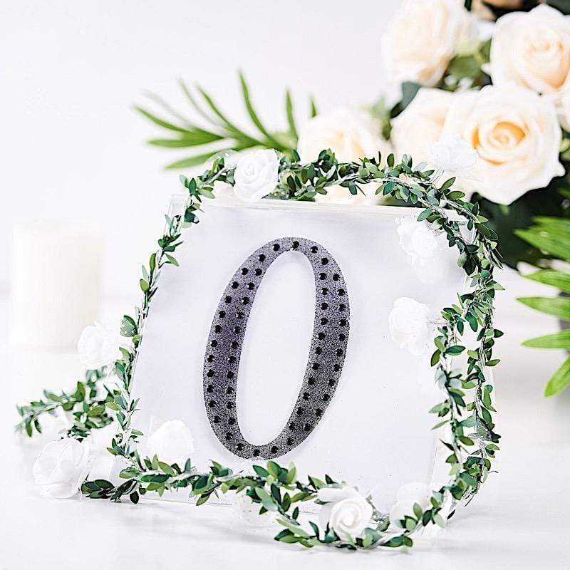 6" tall Letter Self-Adhesive Rhinestones Gem Sticker - Black