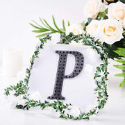 6" tall Letter Self-Adhesive Rhinestones Gem Sticker - Black