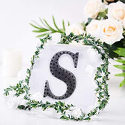 6" tall Letter Self-Adhesive Rhinestones Gem Sticker - Black