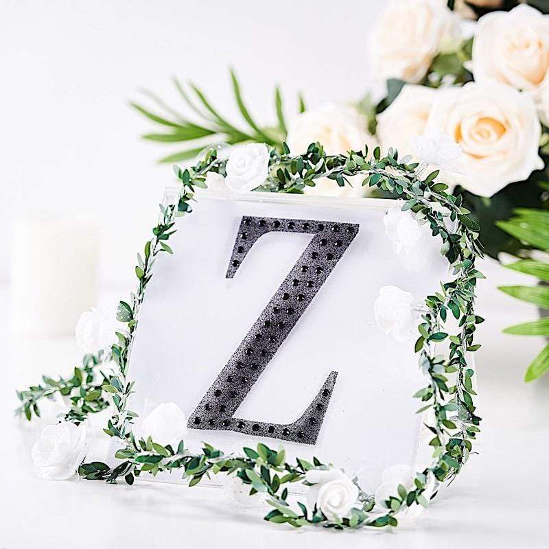 6" tall Letter Self-Adhesive Rhinestones Gem Sticker - Black