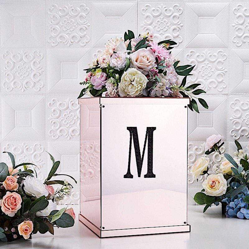 6" tall Letter Self-Adhesive Rhinestones Gem Sticker - Black