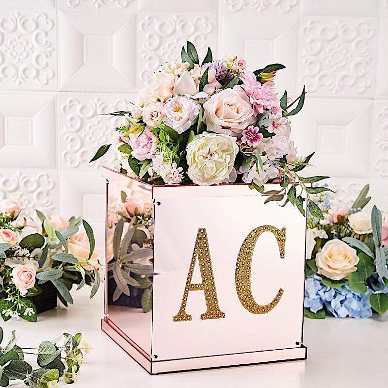 6" tall Letter Self-Adhesive Rhinestones Gem Sticker - Gold