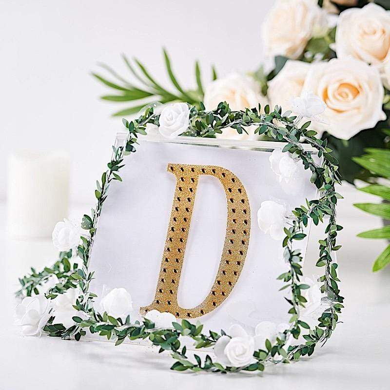 6" tall Letter Self-Adhesive Rhinestones Gem Sticker - Gold