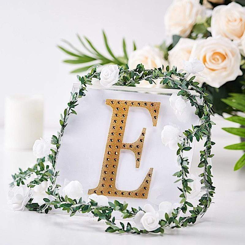 6" tall Letter Self-Adhesive Rhinestones Gem Sticker - Gold