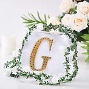 6" tall Letter Self-Adhesive Rhinestones Gem Sticker - Gold