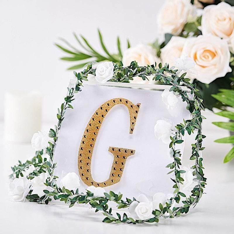 6" tall Letter Self-Adhesive Rhinestones Gem Sticker - Gold