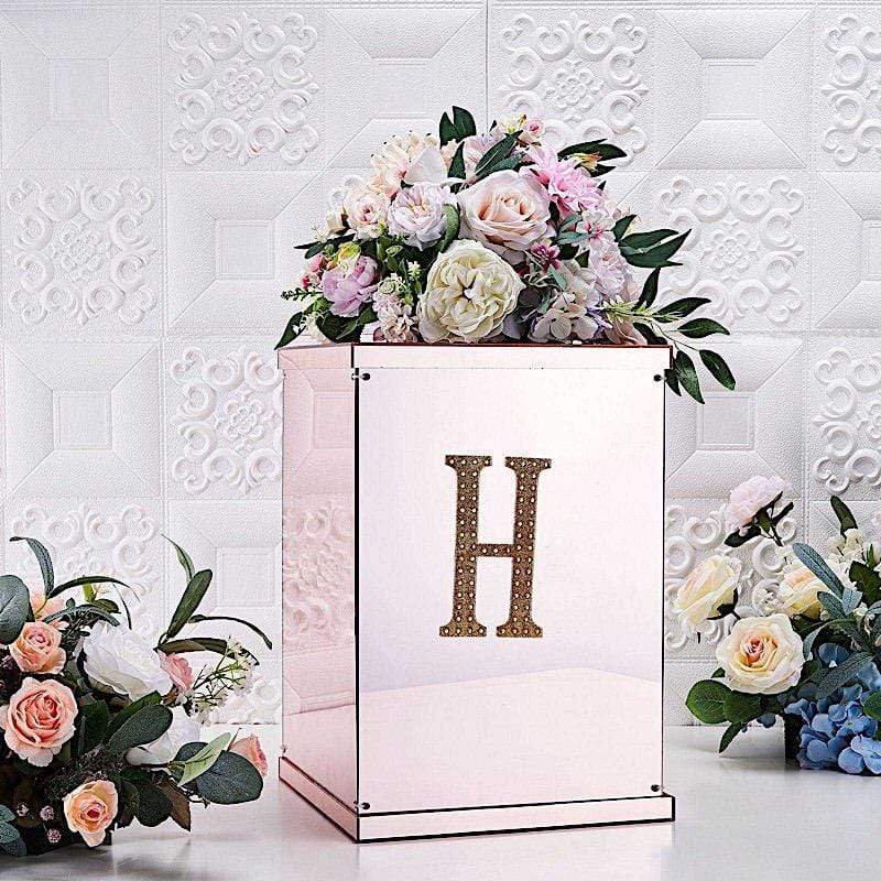 6" tall Letter Self-Adhesive Rhinestones Gem Sticker - Gold