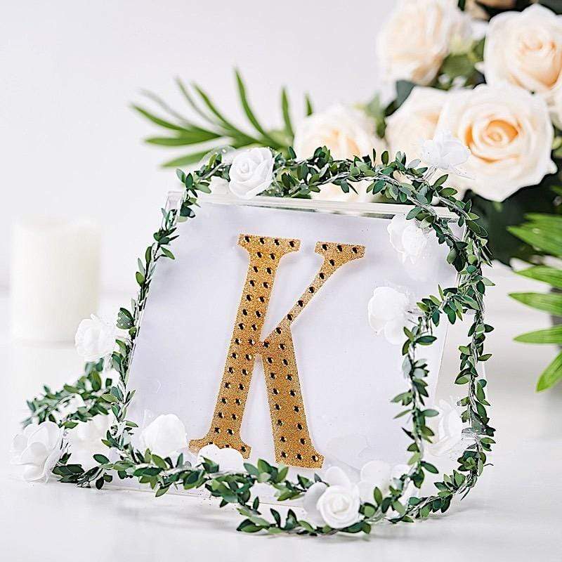 6" tall Letter Self-Adhesive Rhinestones Gem Sticker - Gold