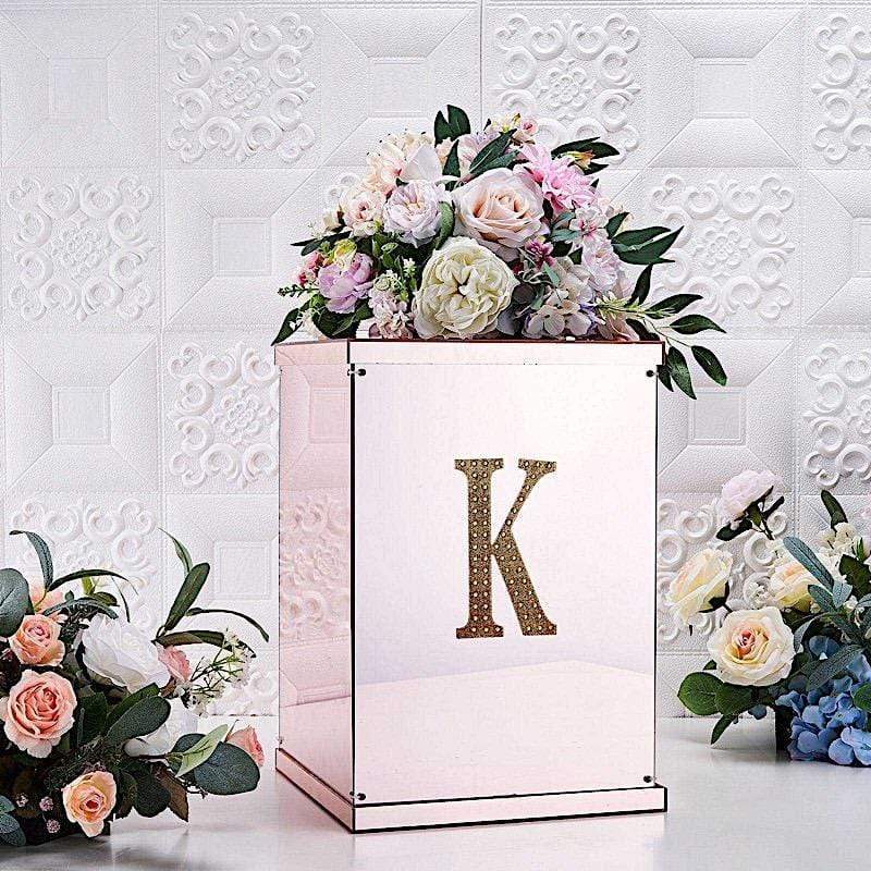 6" tall Letter Self-Adhesive Rhinestones Gem Sticker - Gold