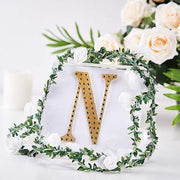 6" tall Letter Self-Adhesive Rhinestones Gem Sticker - Gold