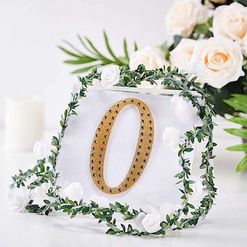 6" tall Letter Self-Adhesive Rhinestones Gem Sticker - Gold