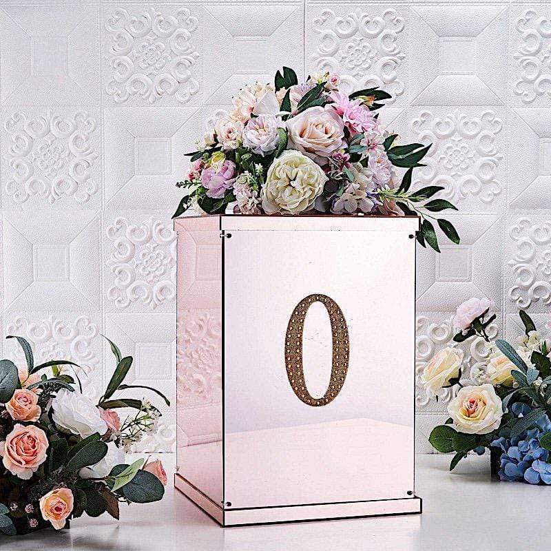 6" tall Letter Self-Adhesive Rhinestones Gem Sticker - Gold