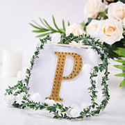 6" tall Letter Self-Adhesive Rhinestones Gem Sticker - Gold