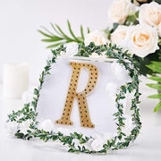 6" tall Letter Self-Adhesive Rhinestones Gem Sticker - Gold