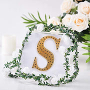 6" tall Letter Self-Adhesive Rhinestones Gem Sticker - Gold