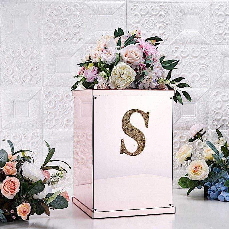 6" tall Letter Self-Adhesive Rhinestones Gem Sticker - Gold