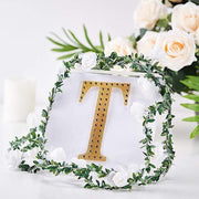 6" tall Letter Self-Adhesive Rhinestones Gem Sticker - Gold