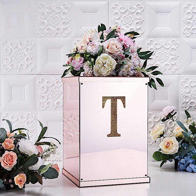 6" tall Letter Self-Adhesive Rhinestones Gem Sticker - Gold