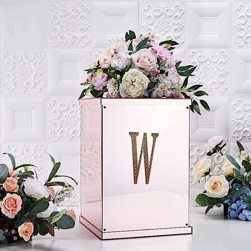 6" tall Letter Self-Adhesive Rhinestones Gem Sticker - Gold