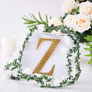 6" tall Letter Self-Adhesive Rhinestones Gem Sticker - Gold