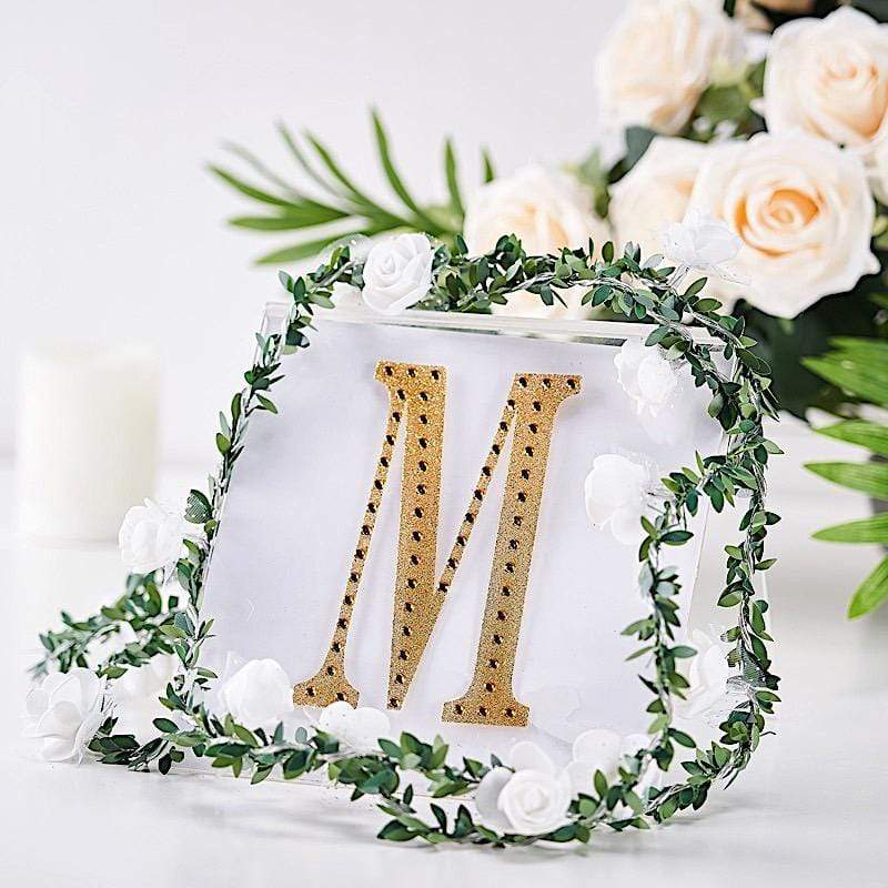 6" tall Letter Self-Adhesive Rhinestones Gem Sticker - Gold