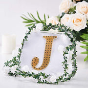 6" tall Letter Self-Adhesive Rhinestones Gem Sticker - Gold