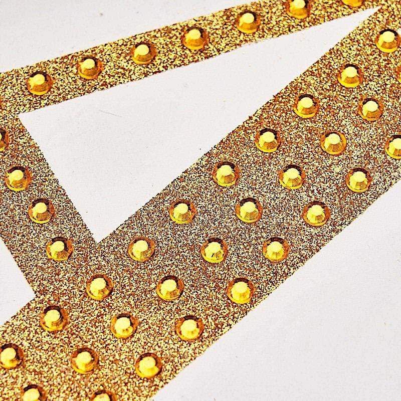 6" tall Letter Self-Adhesive Rhinestones Gem Sticker - Gold