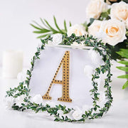 6" tall Letter Self-Adhesive Rhinestones Gem Sticker - Gold