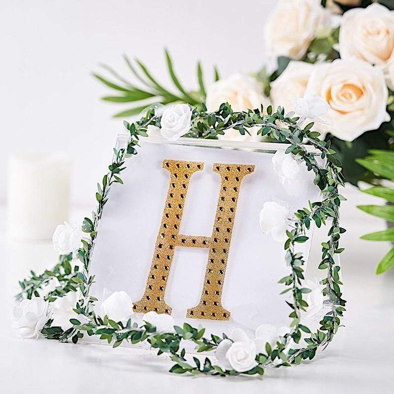 6" tall Letter Self-Adhesive Rhinestones Gem Sticker - Gold
