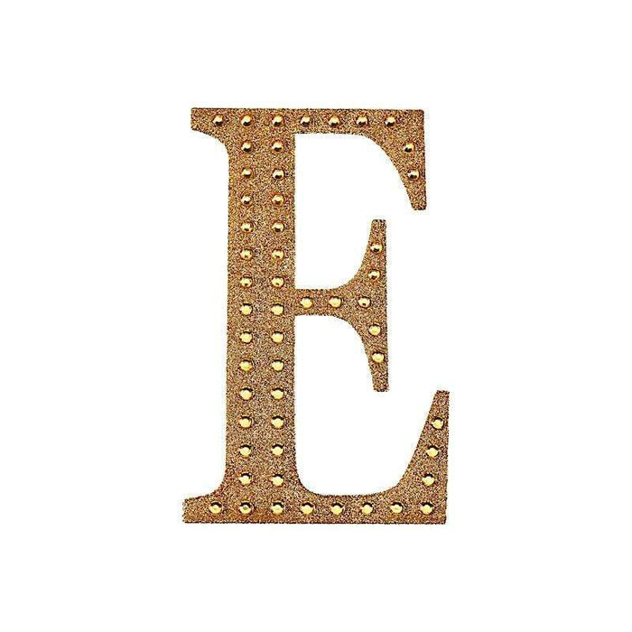 6" tall Letter Self-Adhesive Rhinestones Gem Sticker - Gold DIA_NUM_GLIT6_GOLD_E