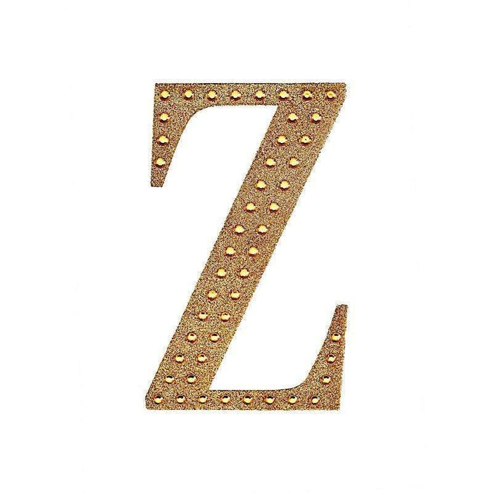 6" tall Letter Self-Adhesive Rhinestones Gem Sticker - Gold DIA_NUM_GLIT6_GOLD_Z