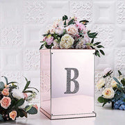 6" tall Letter Self-Adhesive Rhinestones Gem Sticker - Silver