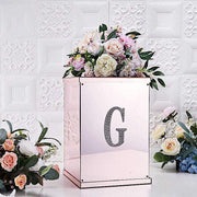 6" tall Letter Self-Adhesive Rhinestones Gem Sticker - Silver